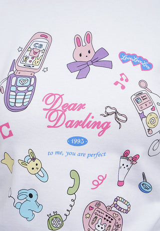 Side Gathered Graphic Crop Top