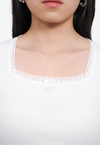 Laced Square Neck Crop Top