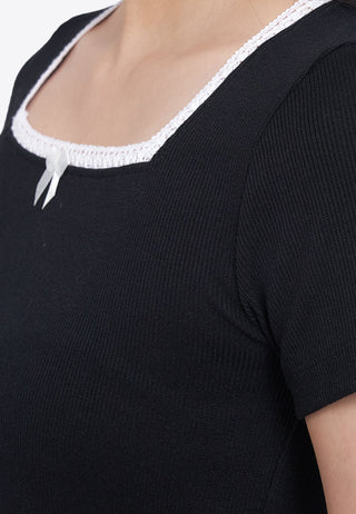 Laced Square Neck Crop Top