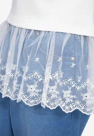 Short Sleeve Top with Lace Details