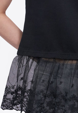 Short Sleeve Top with Lace Details