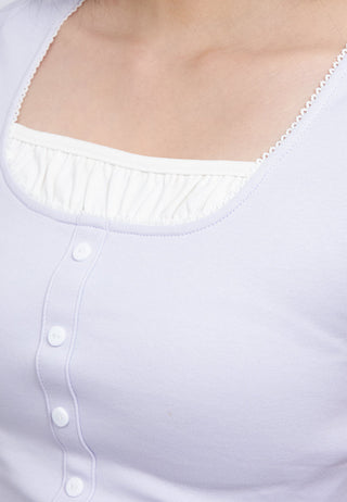 Square Neck Top with Lace Details