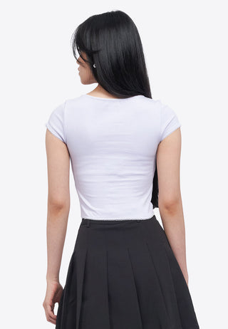 Square Neck Top with Lace Details