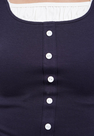 Square Neck Top with Lace Details