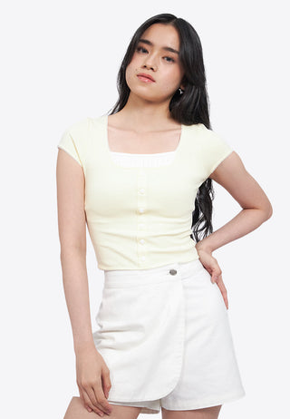 Square Neck Top with Lace Details