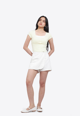 Square Neck Top with Lace Details