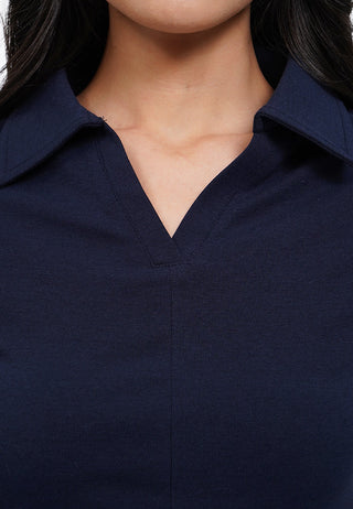 Zipped Short Sleeve Polo Top