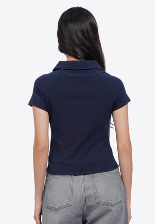 Zipped Short Sleeve Polo Top