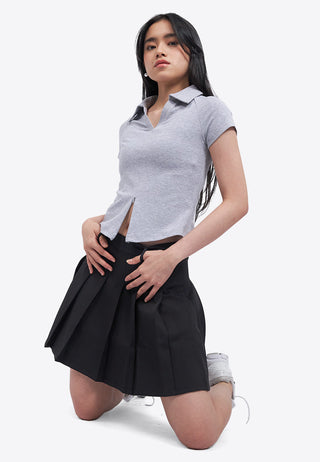 Zipped Short Sleeve Polo Top