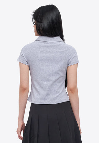 Zipped Short Sleeve Polo Top