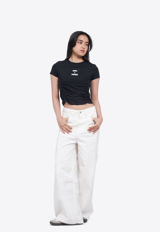 Front Ruched Graphic T-Shirt