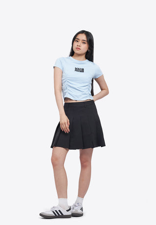 Front Ruched Graphic T-Shirt
