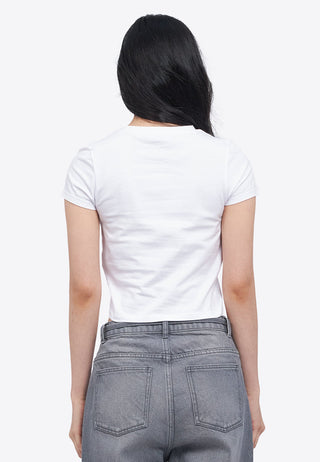 Front Ruched Graphic T-Shirt