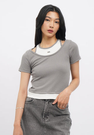 Double Layer Rib T-Shirt