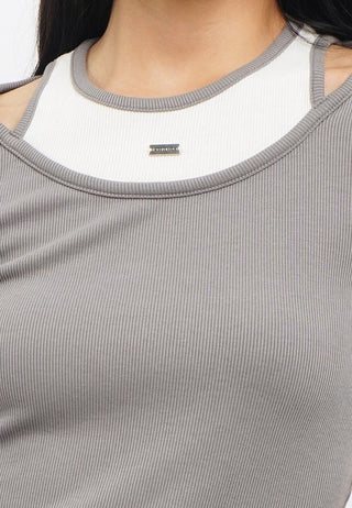 Double Layer Rib T-Shirt