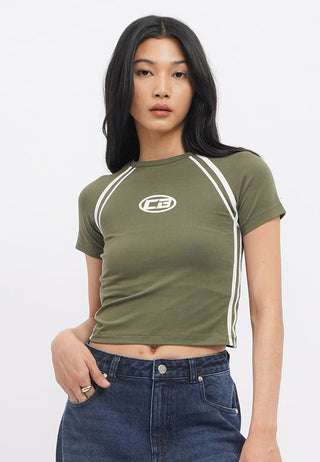 Raglan Sleeve Graphic Crop T-Shirt