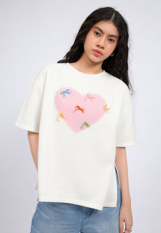 Oversized T-Shirt with Ribbon Tie Details
