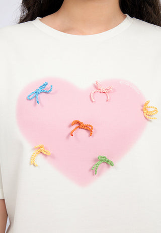 Oversized T-Shirt with Ribbon Tie Details