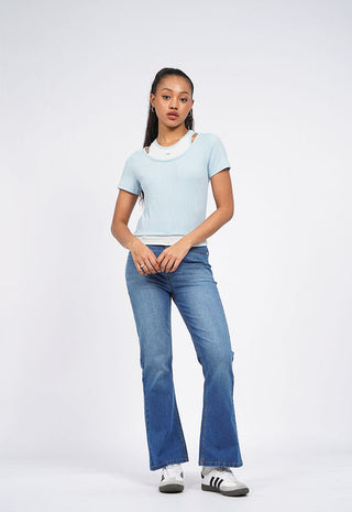 Short Sleeve Double Layer Top