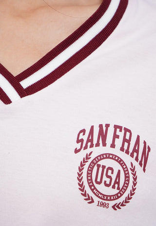 Stripes V-Neck Crop Top