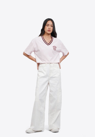 Stripes V-Neck Crop Top