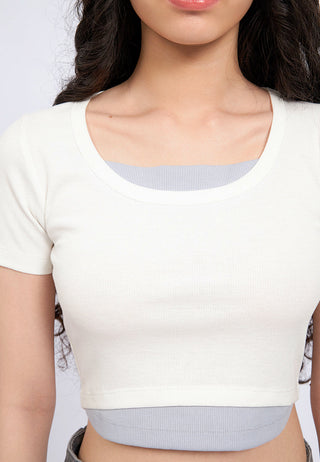Crew Neck Double Layer T-Shirt