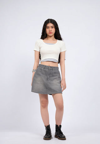 Crew Neck Double Layer T-Shirt