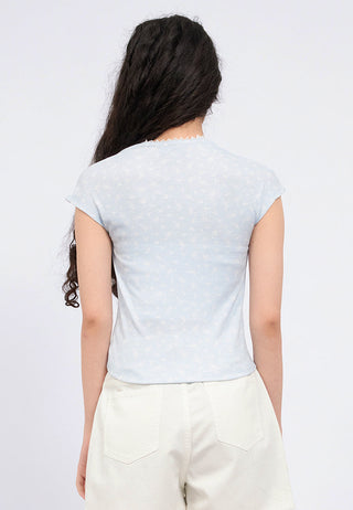 Ruched Detail Short Sleeve Rib Top