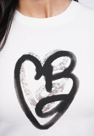 Cap Sleeve Fitted Graphic T-Shirt