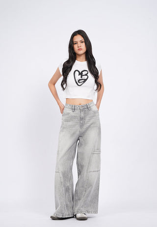 Cap Sleeve Fitted Graphic T-Shirt