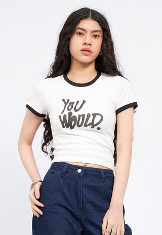 Contrast Hem Graphic T-Shirt