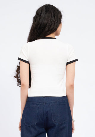 Contrast Hem Graphic T-Shirt
