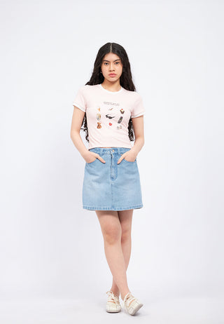 Contrast Hem Graphic T-Shirt