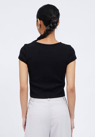 Cap Sleeve Fitted T-Shirt