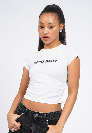 Side Ruched Graphic T-Shirt