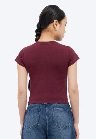Side Ruched Graphic T-Shirt
