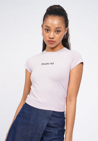 Side Ruched Graphic T-Shirt