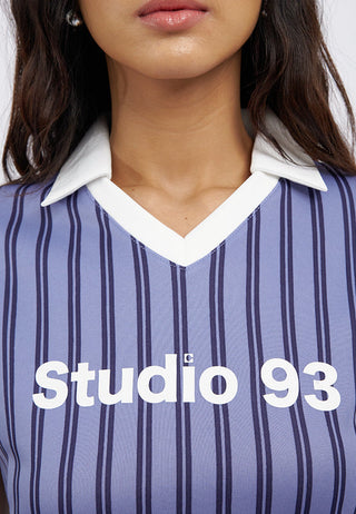 Collared V-Neck Crop Jersey