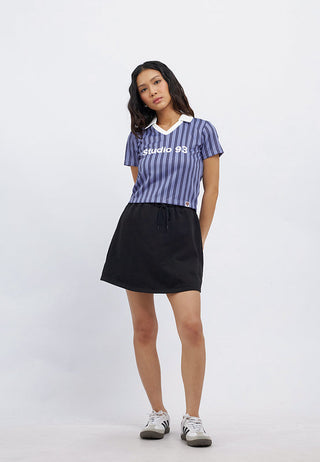 Collared V-Neck Crop Jersey