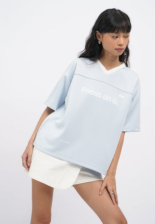 Oversized V-Neck Graphic T-Shirt