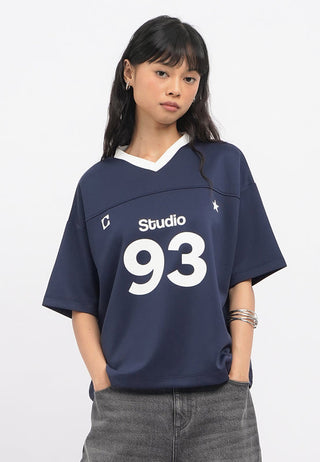 Oversized V-Neck Graphic T-Shirt