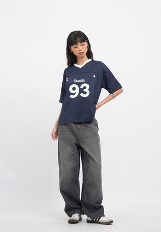Oversized V-Neck Graphic T-Shirt