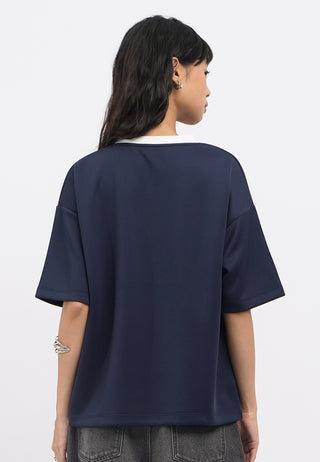 Oversized V-Neck Graphic T-Shirt