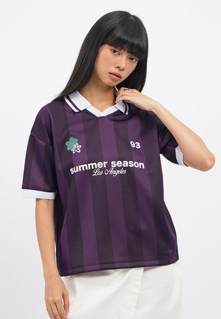 V-Neck Short Sleeve Printed Jersey