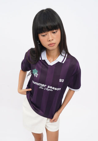 V-Neck Short Sleeve Printed Jersey