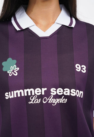 V-Neck Short Sleeve Printed Jersey