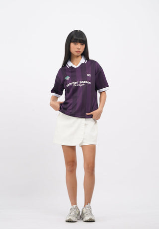 V-Neck Short Sleeve Printed Jersey