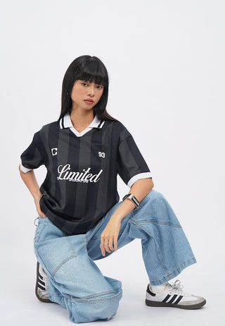 V-Neck Short Sleeve Printed Jersey