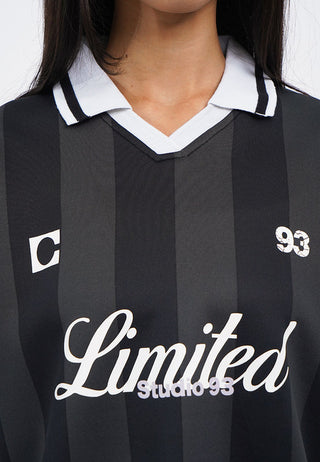 V-Neck Short Sleeve Printed Jersey