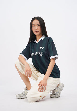 V-Neck Short Sleeve Printed Jersey